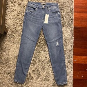 Slightly distressed skinny jeans